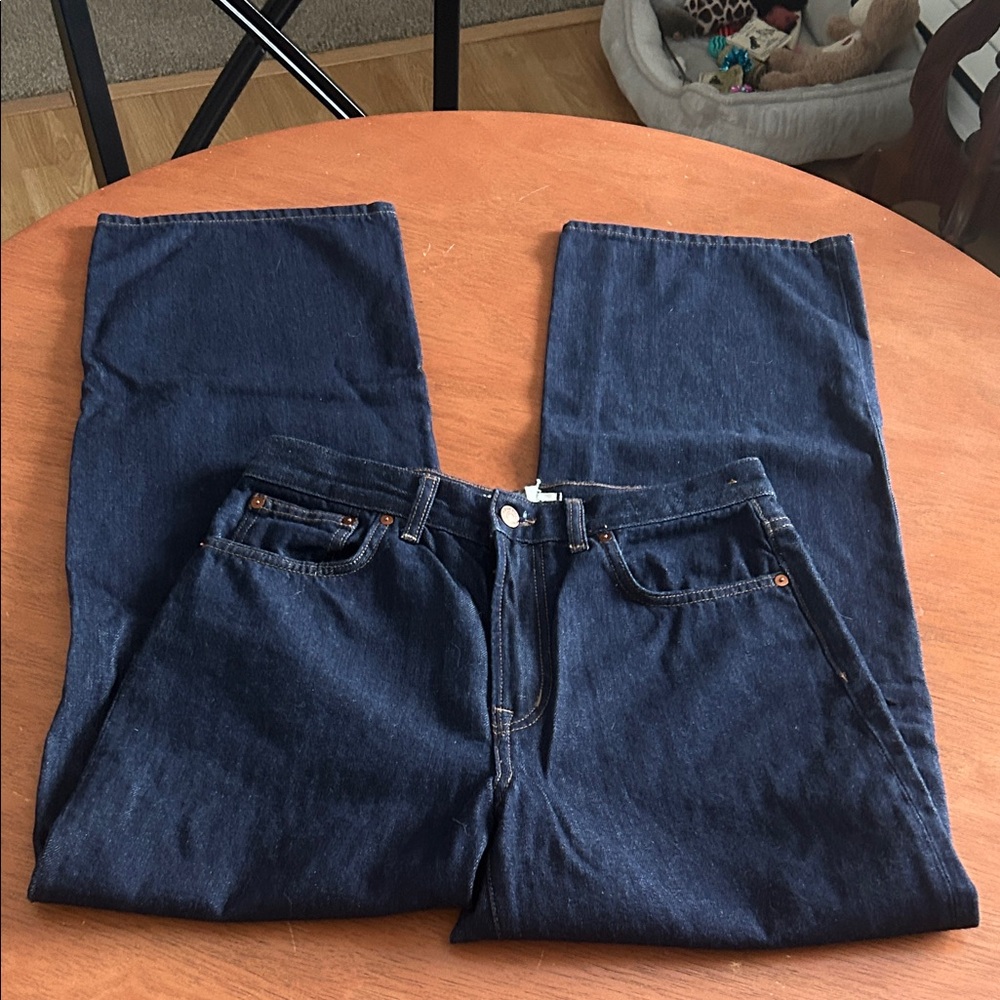 Madewell Dark Blue Wide Leg Flare Jeans
